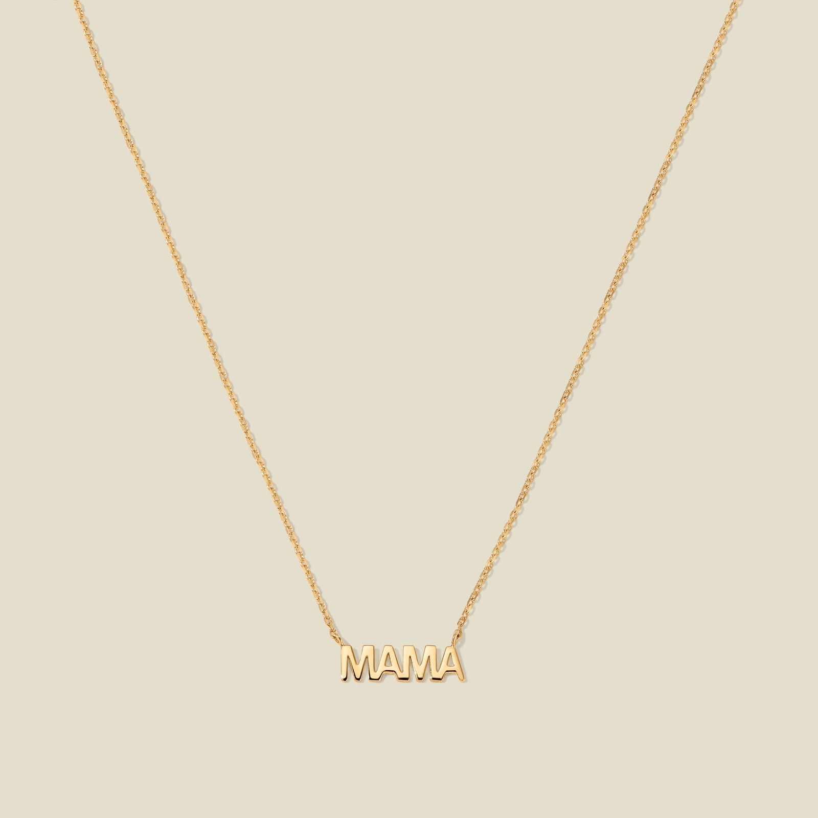 Solid Gold Mama Necklace