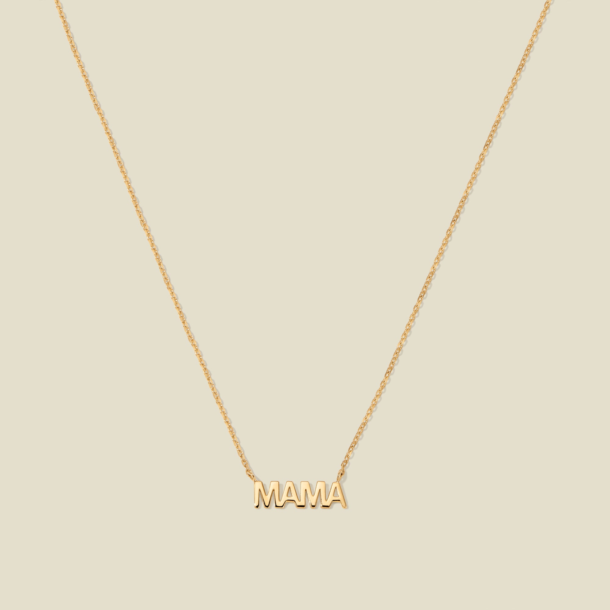 Solid Gold Mama Necklace
