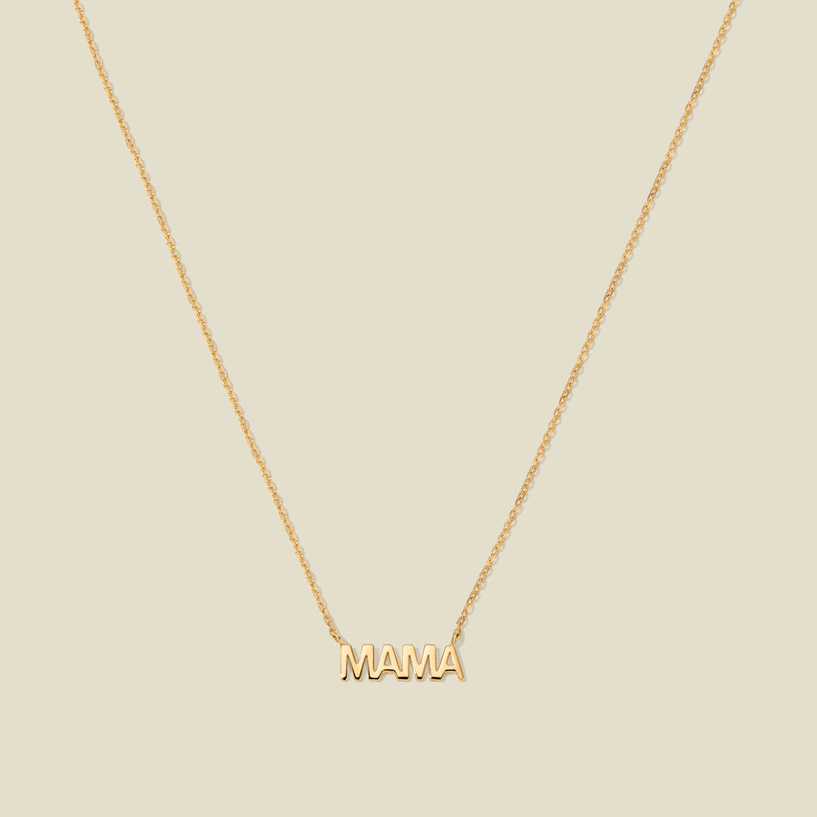 Solid Gold Mama Necklace