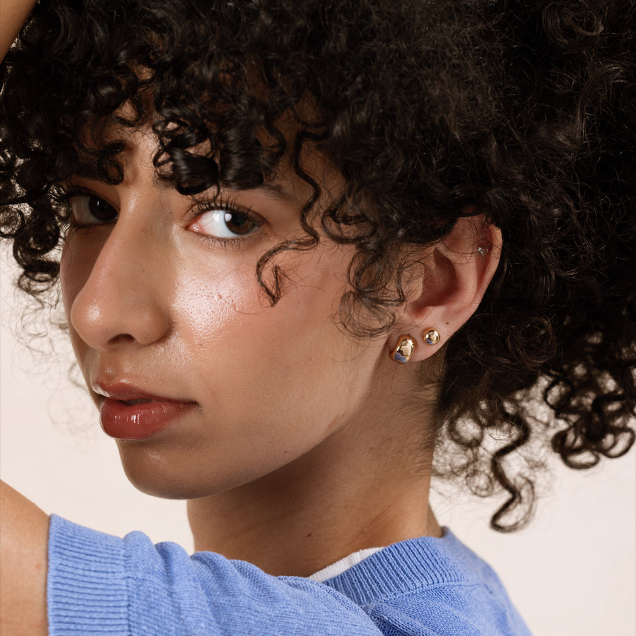 Sol Button Stud Earrings Lifestyle