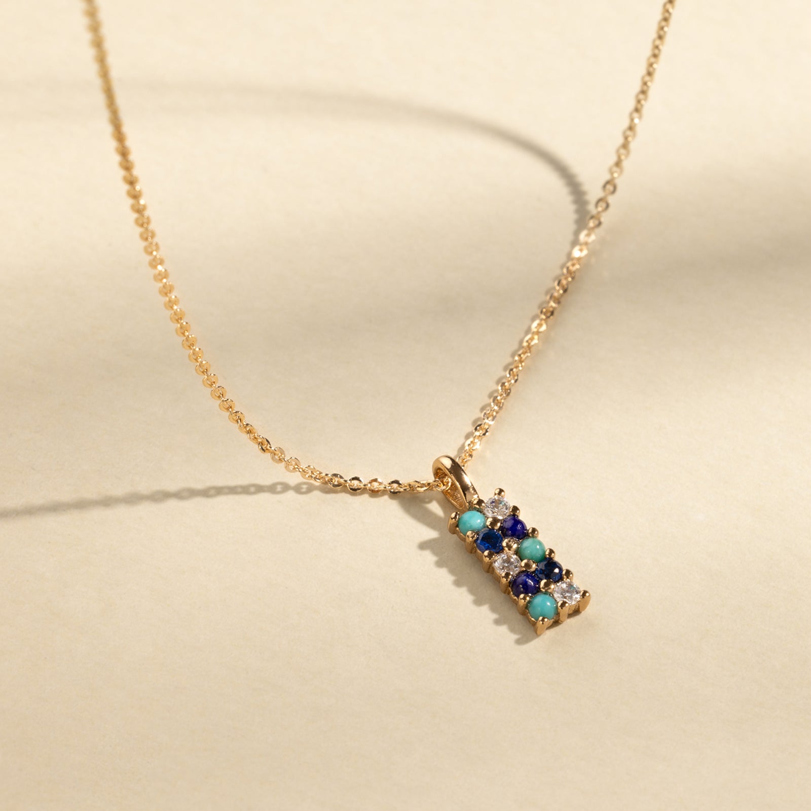 Turquoise and Lapis Pendant Necklace