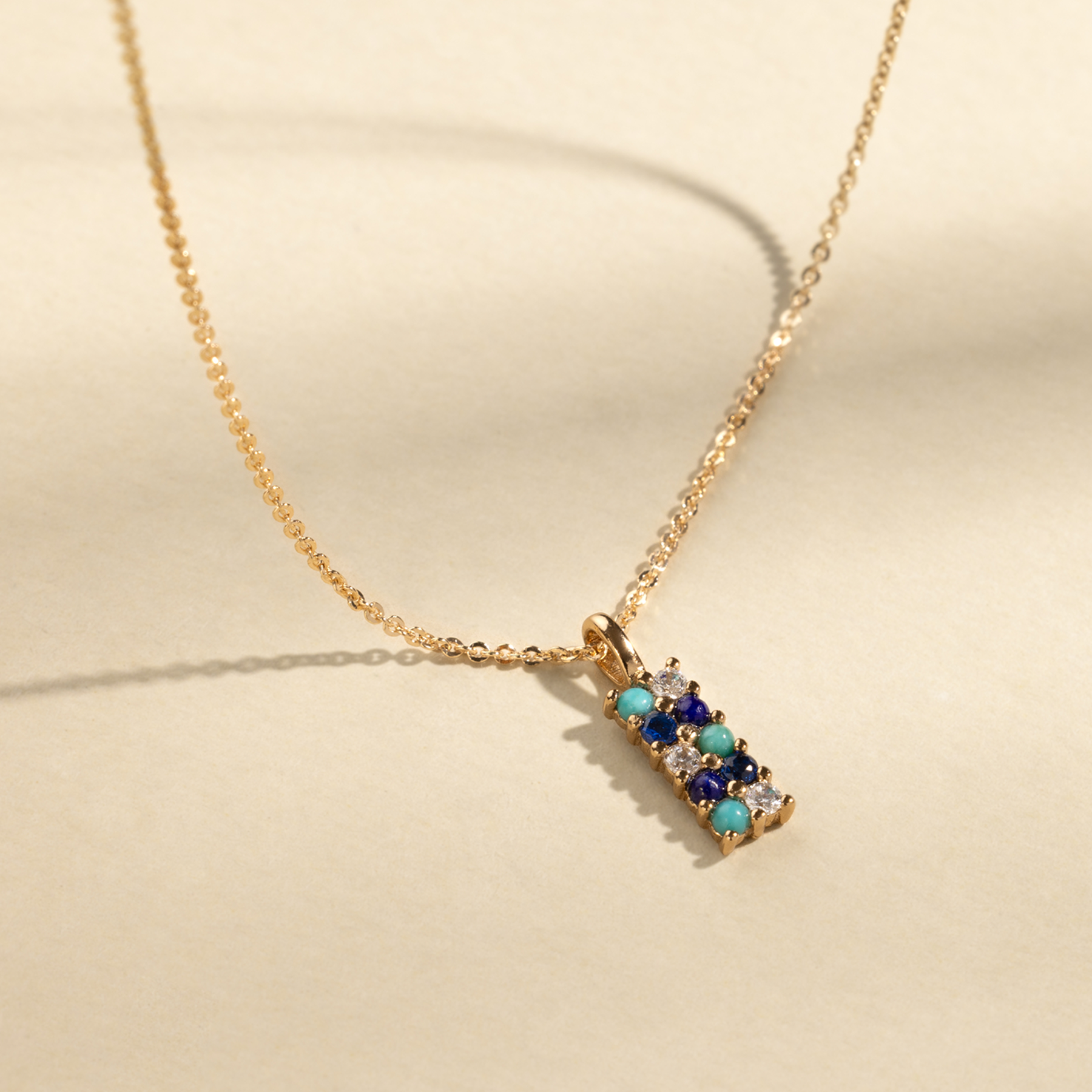 Turquoise and Lapis Pendant Necklace