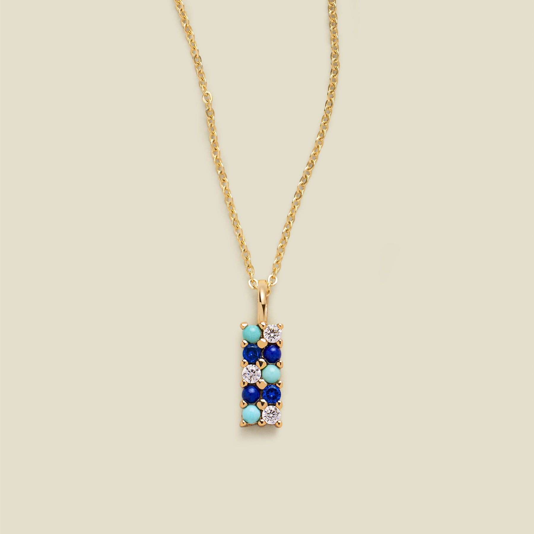 Turquoise and Lapis Pendant Necklace