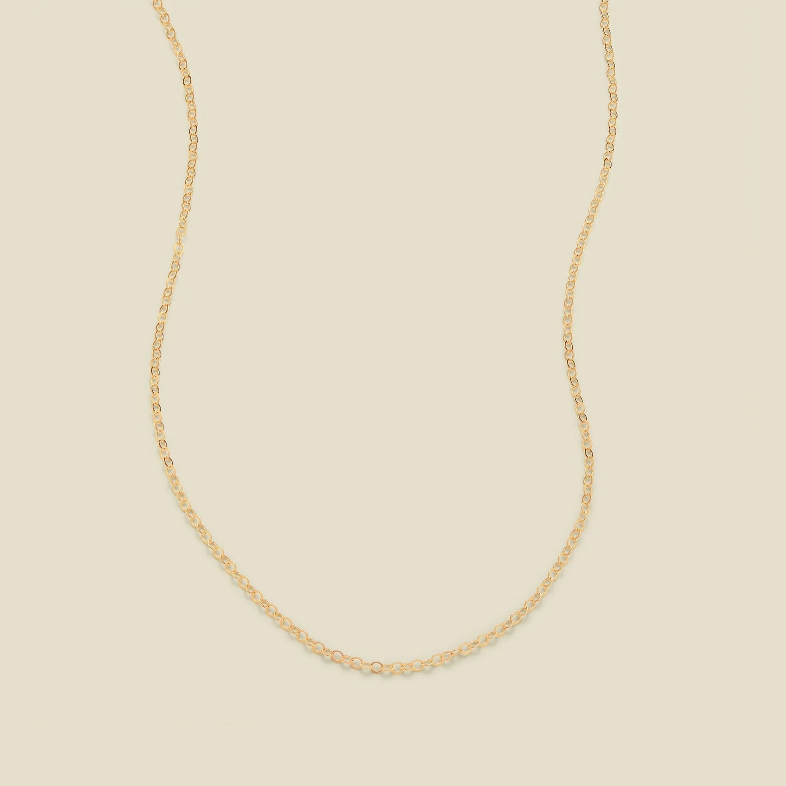 Adjustable Flat Cable Chain Gold Filled / 1.8mm / 13"-15" Necklace