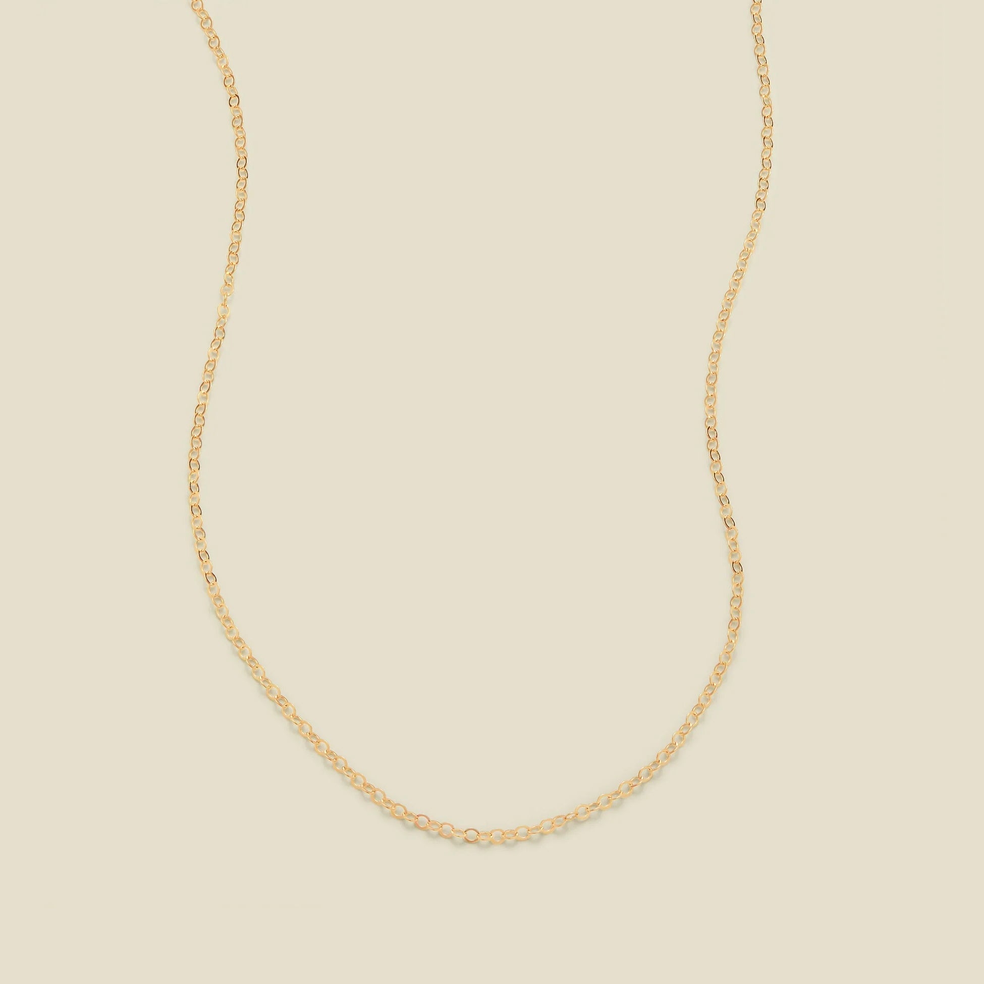 Adjustable Flat Cable Chain Gold Filled / 1.8mm / 13"-15" Necklace