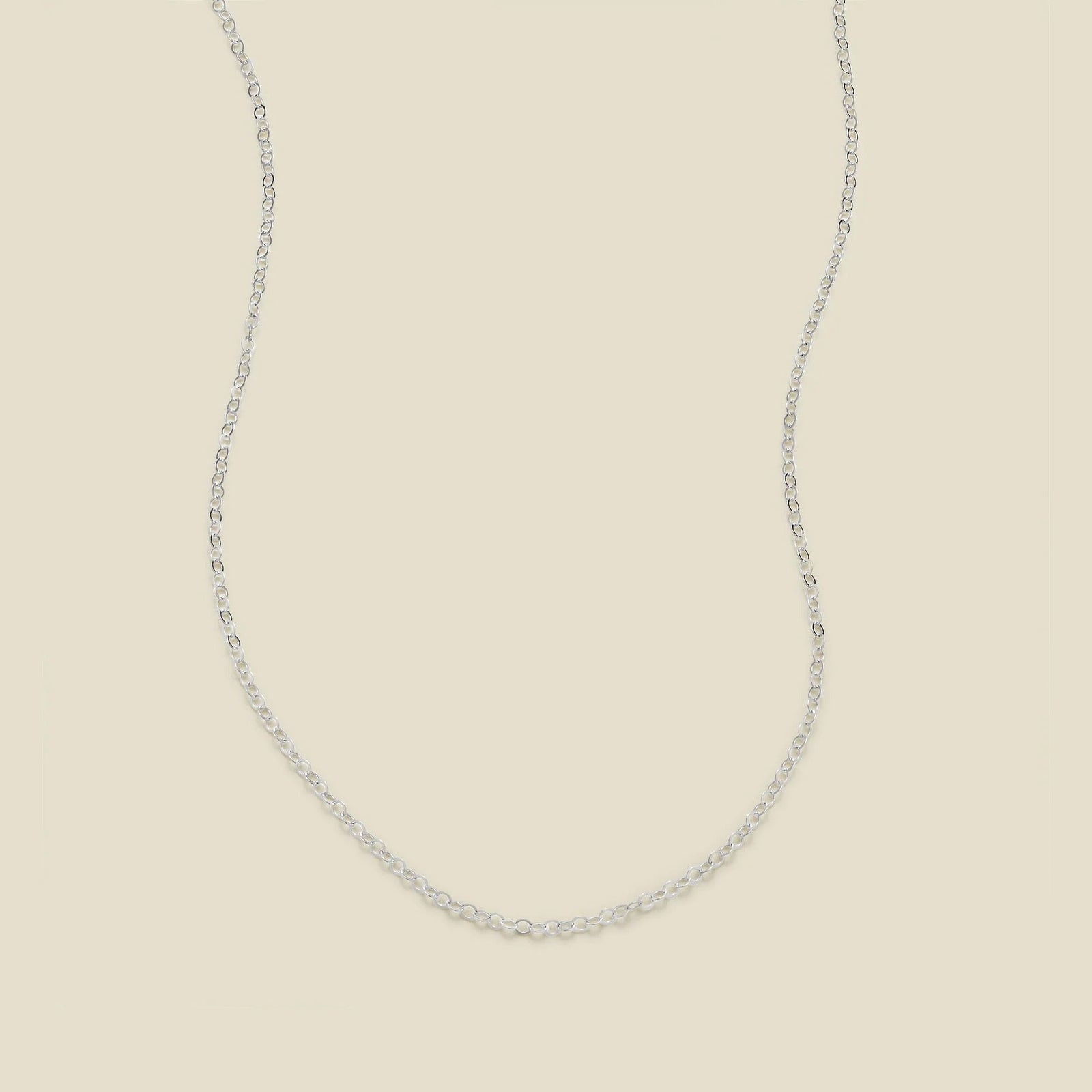 Adjustable Flat Cable Chain Silver / 1.8mm / 13"-15" Necklace