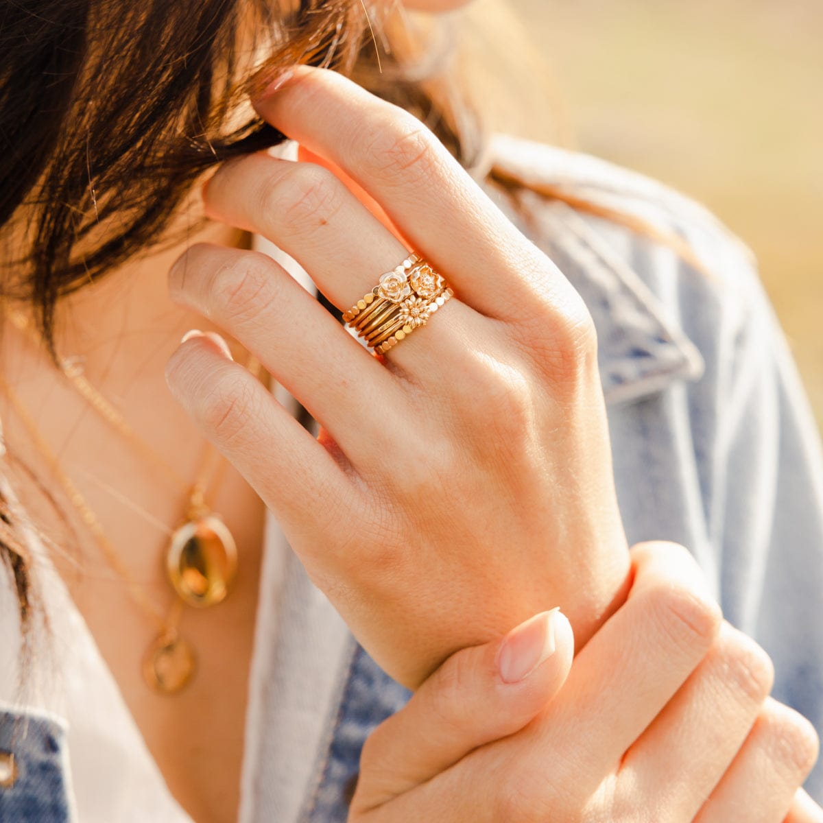 April Birth Flower Ring Ring