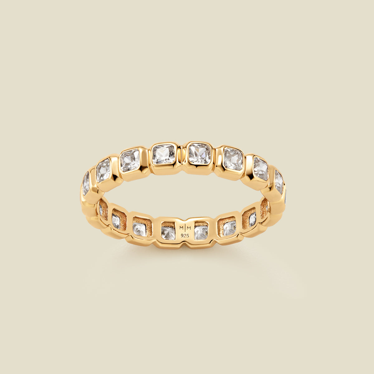 April Birthstone Eternity Ring Gold Vermeil / 5 Ring