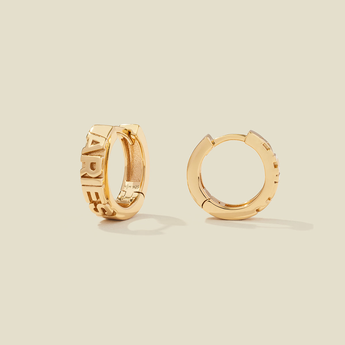 Aries Huggie Hoop Earrings Gold Vermeil Earring