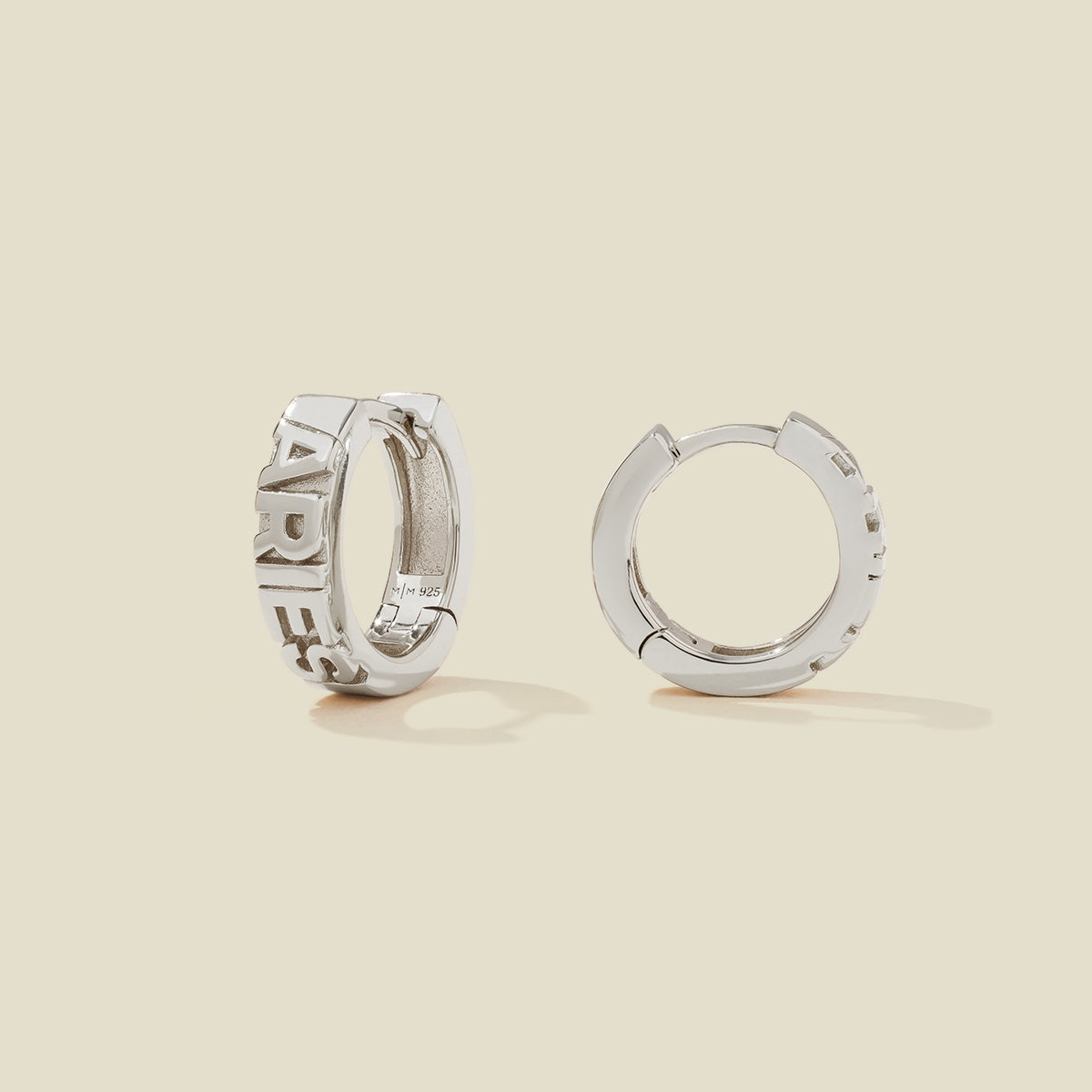 Aries Huggie Hoop Earrings Silver Collab