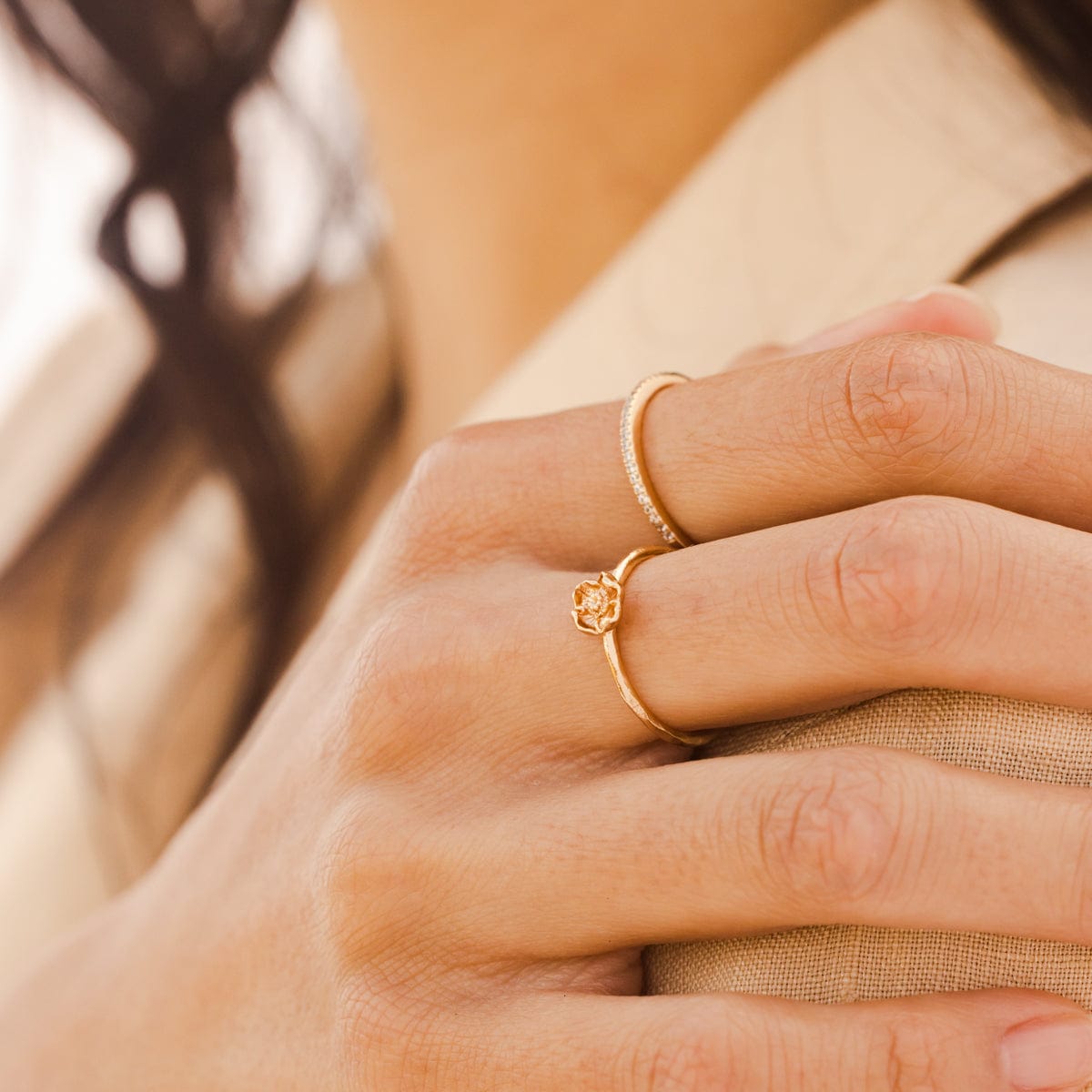 August Birth Flower Ring Ring