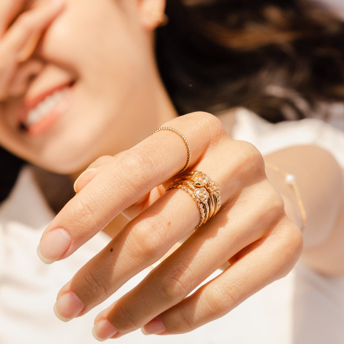 August Birth Flower Ring Ring