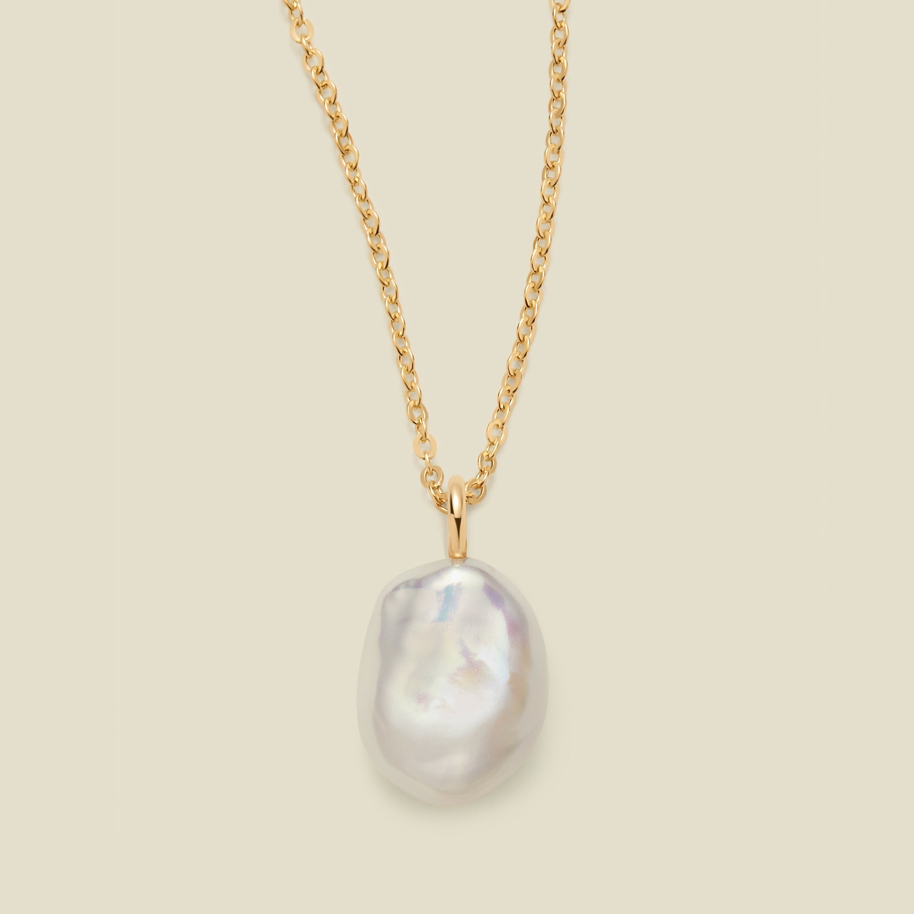 Baroque Pearl Charm Necklace Gold Vermeil Necklace