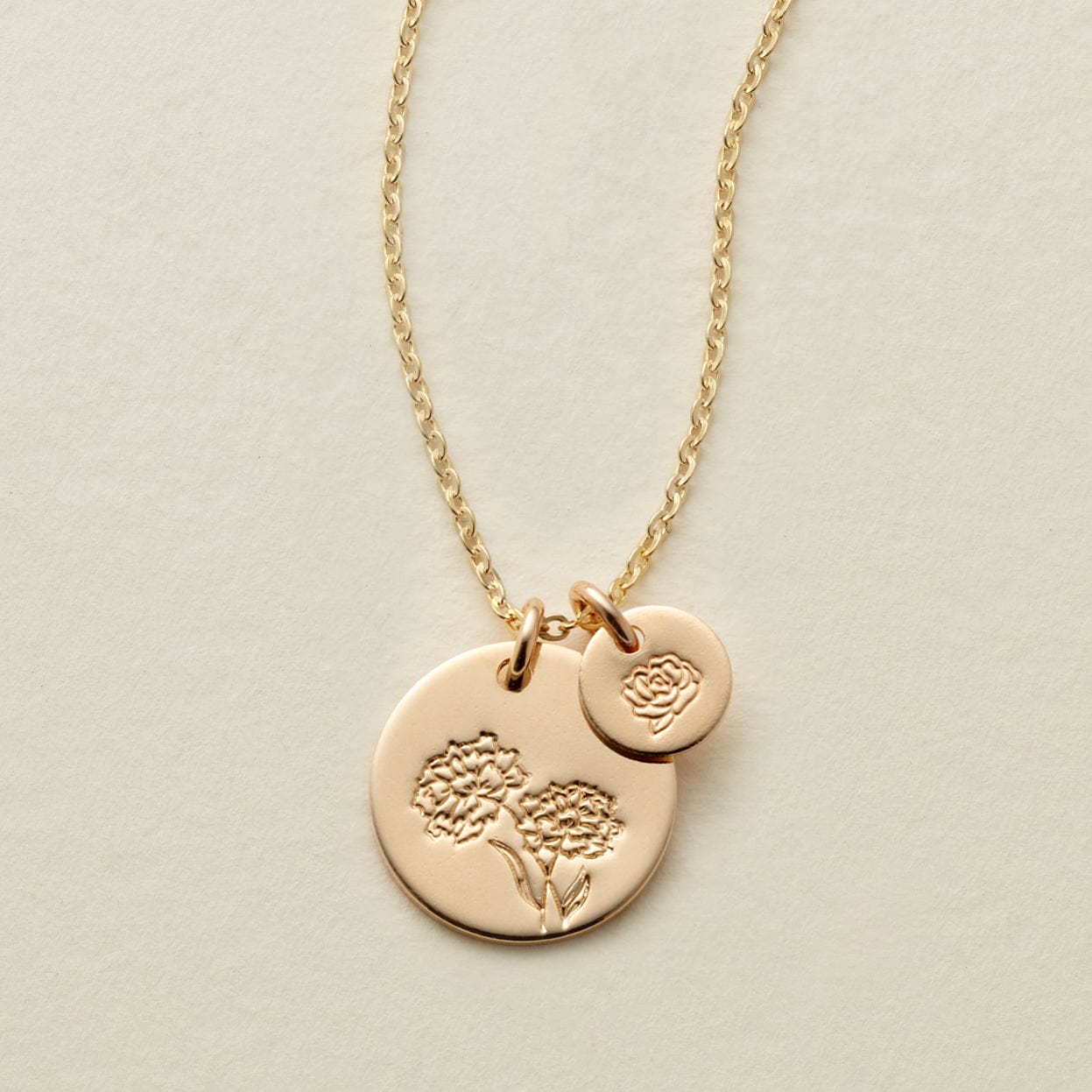 Big & Little Blooms Necklace | 1/2" & 1/4" Disc Necklace