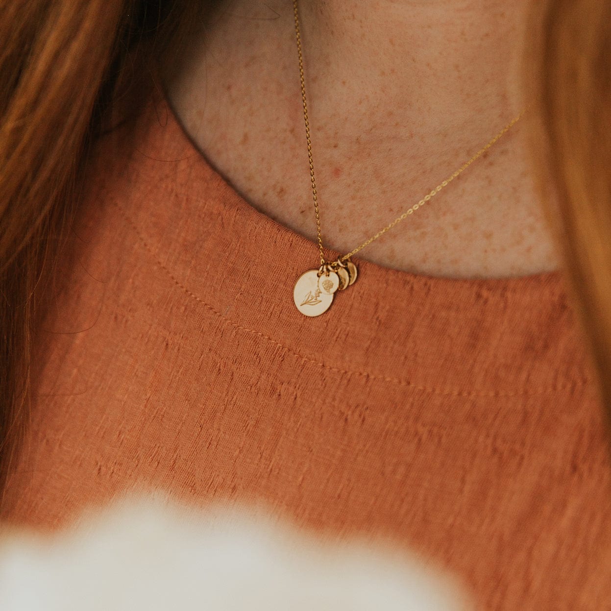 Big & Little Blooms Necklace | 1/2" & 1/4" Disc Necklace