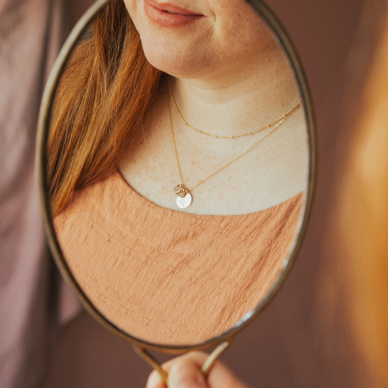 Big & Little Blooms Necklace | 1/2" & 1/4" Disc Necklace