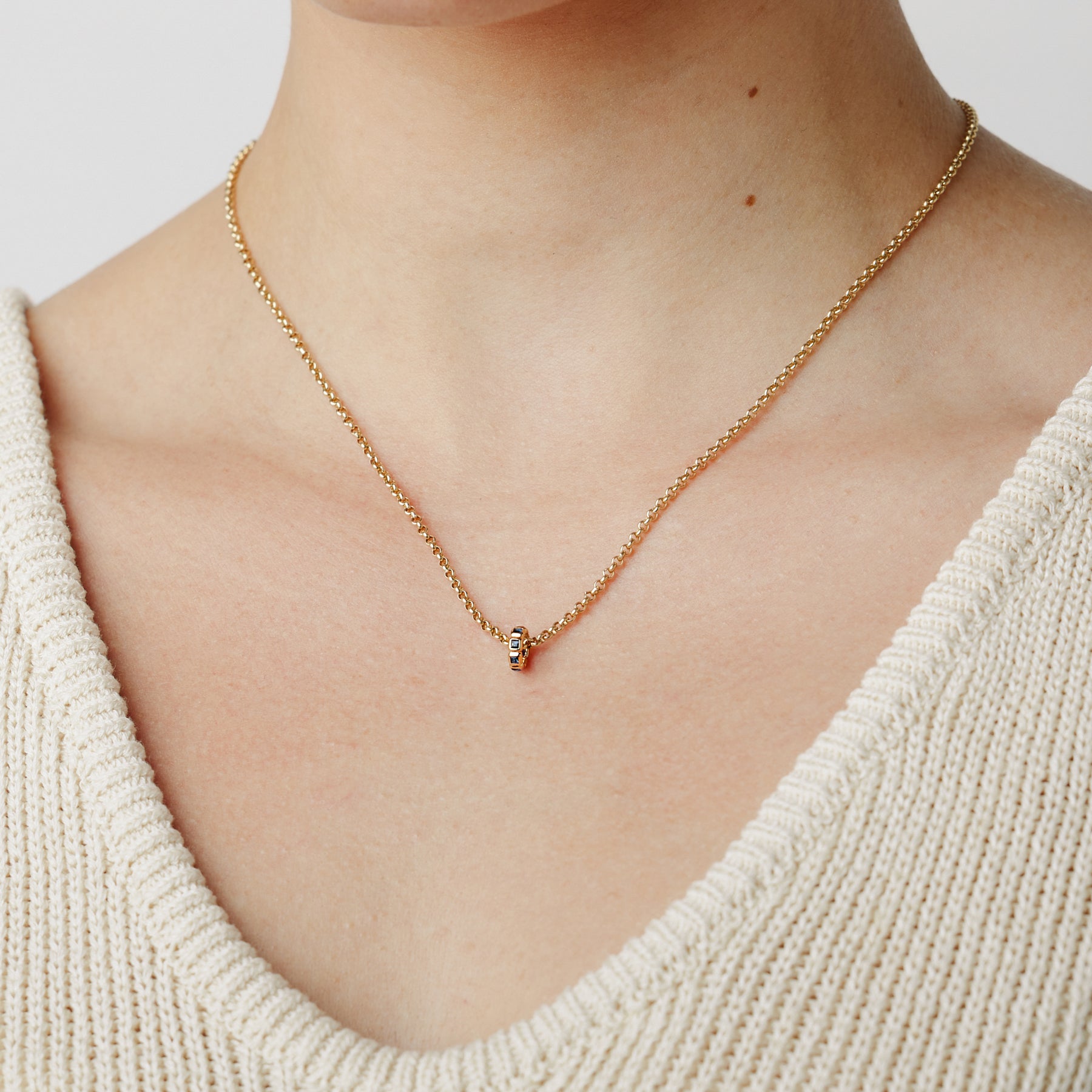 Birthstone Spacer Charm Stacker Necklace Necklace