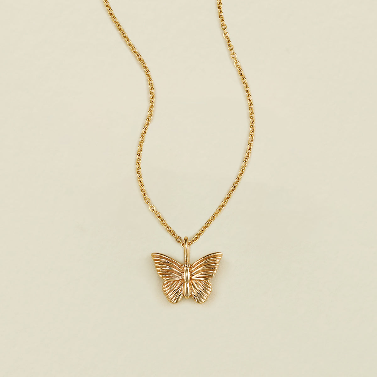 Butterfly Pendant Necklace Gold Vermeil / 16"-18" Necklace