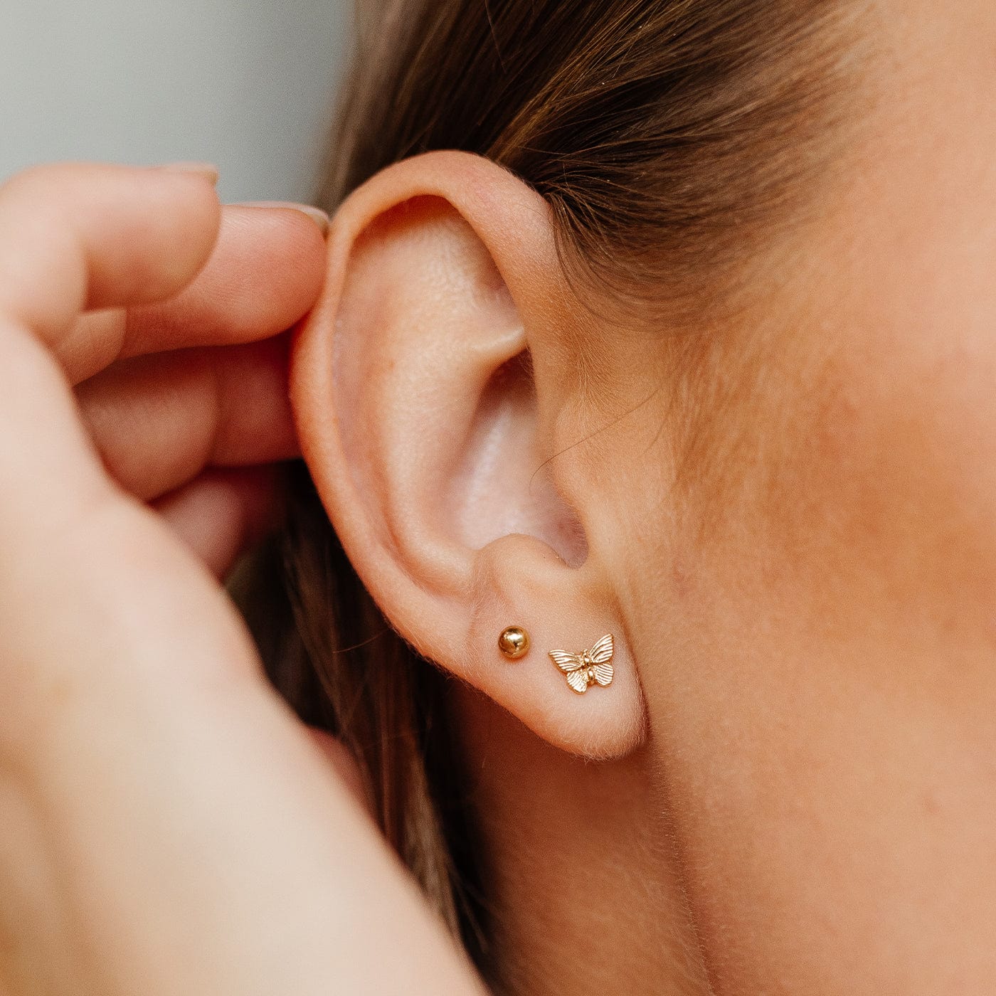 Butterfly Stud Earrings Gold Vermeil Earring