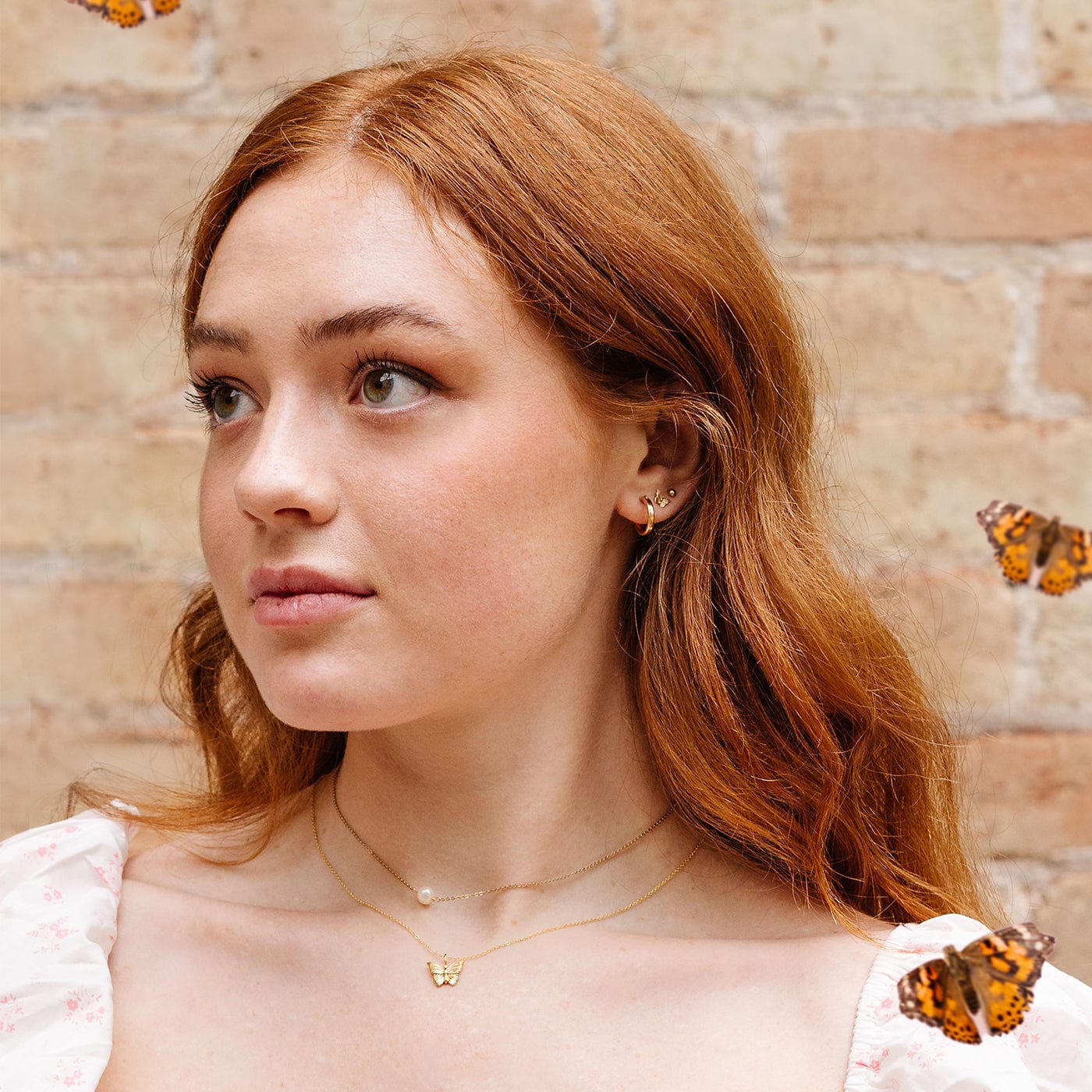 Butterfly Stud Earrings Gold Vermeil Earring