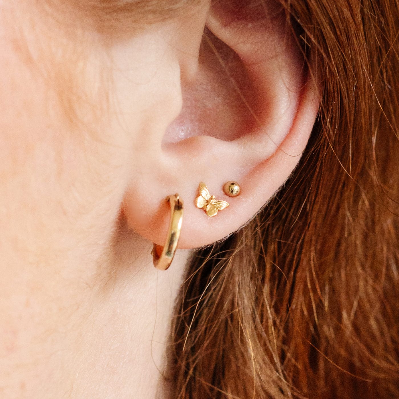 Butterfly Stud Earrings Gold Vermeil Earring