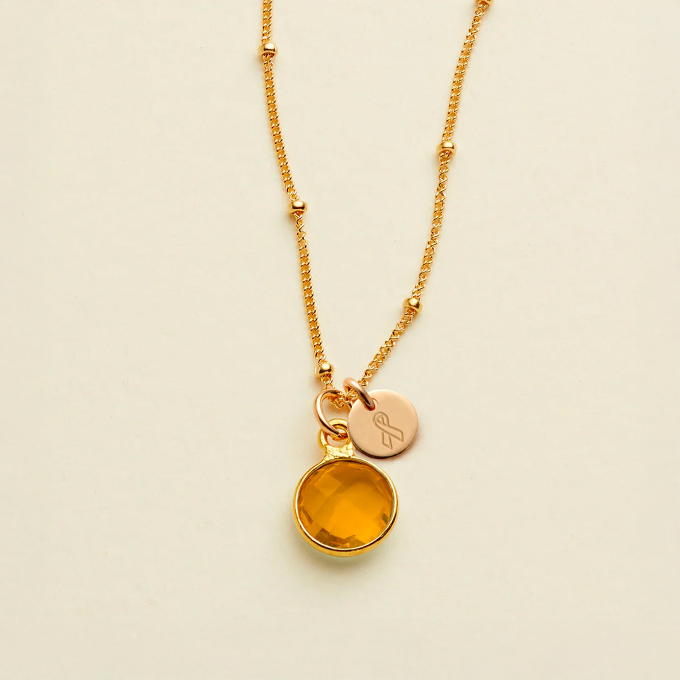 Cancer Awareness Necklace Gold Filled / Bone Necklace