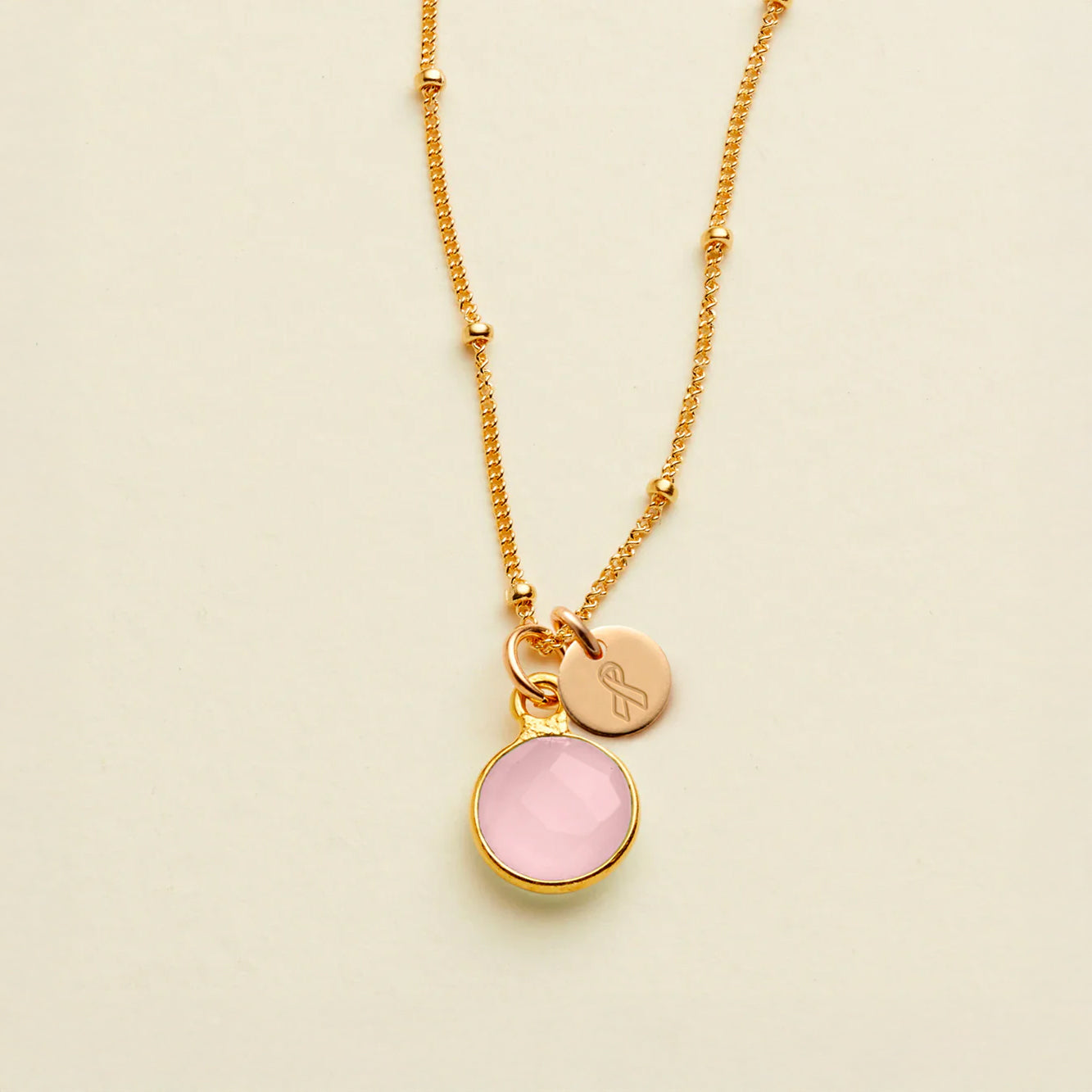 Cancer Awareness Necklace Gold Filled / Breast Necklace