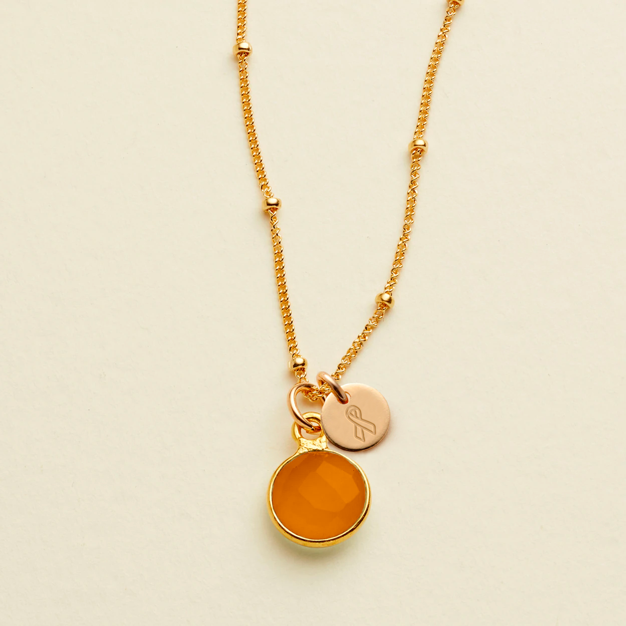 Cancer Awareness Necklace Gold Filled / Kidney Necklace