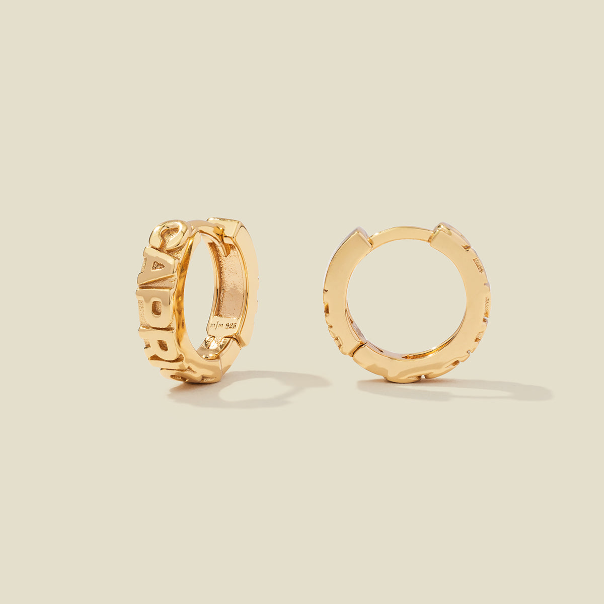 Capricorn Huggie Hoop Earrings Gold Vermeil Earring