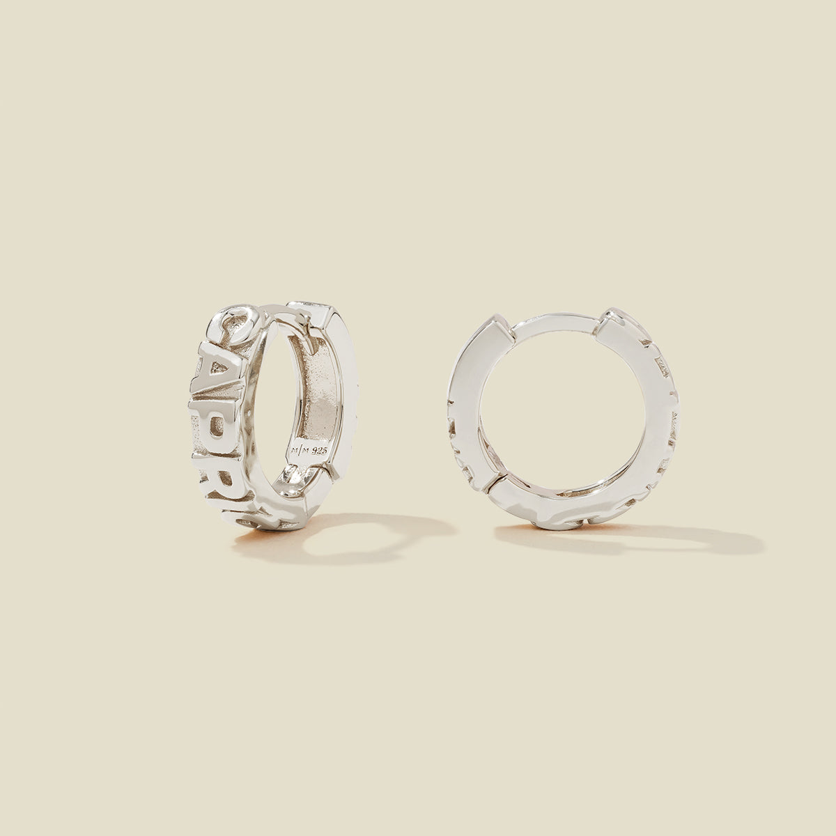 Capricorn Huggie Hoop Earrings Silver Collab