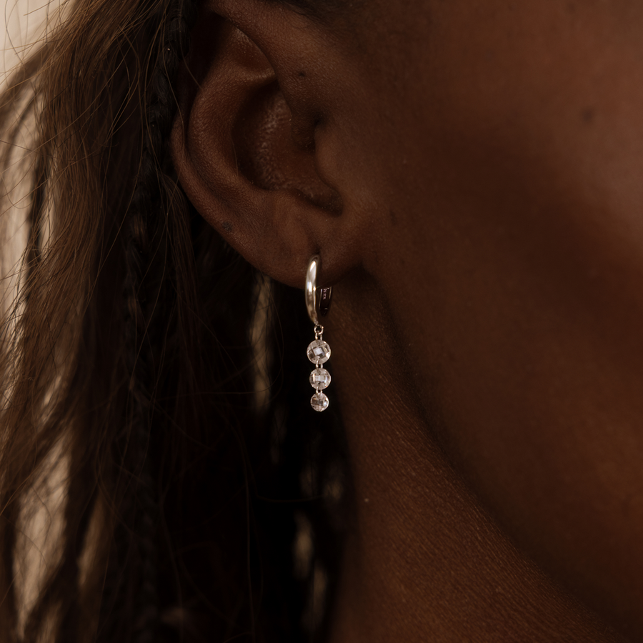 Dew Drop Floating Hoop Earrings Lifestyle