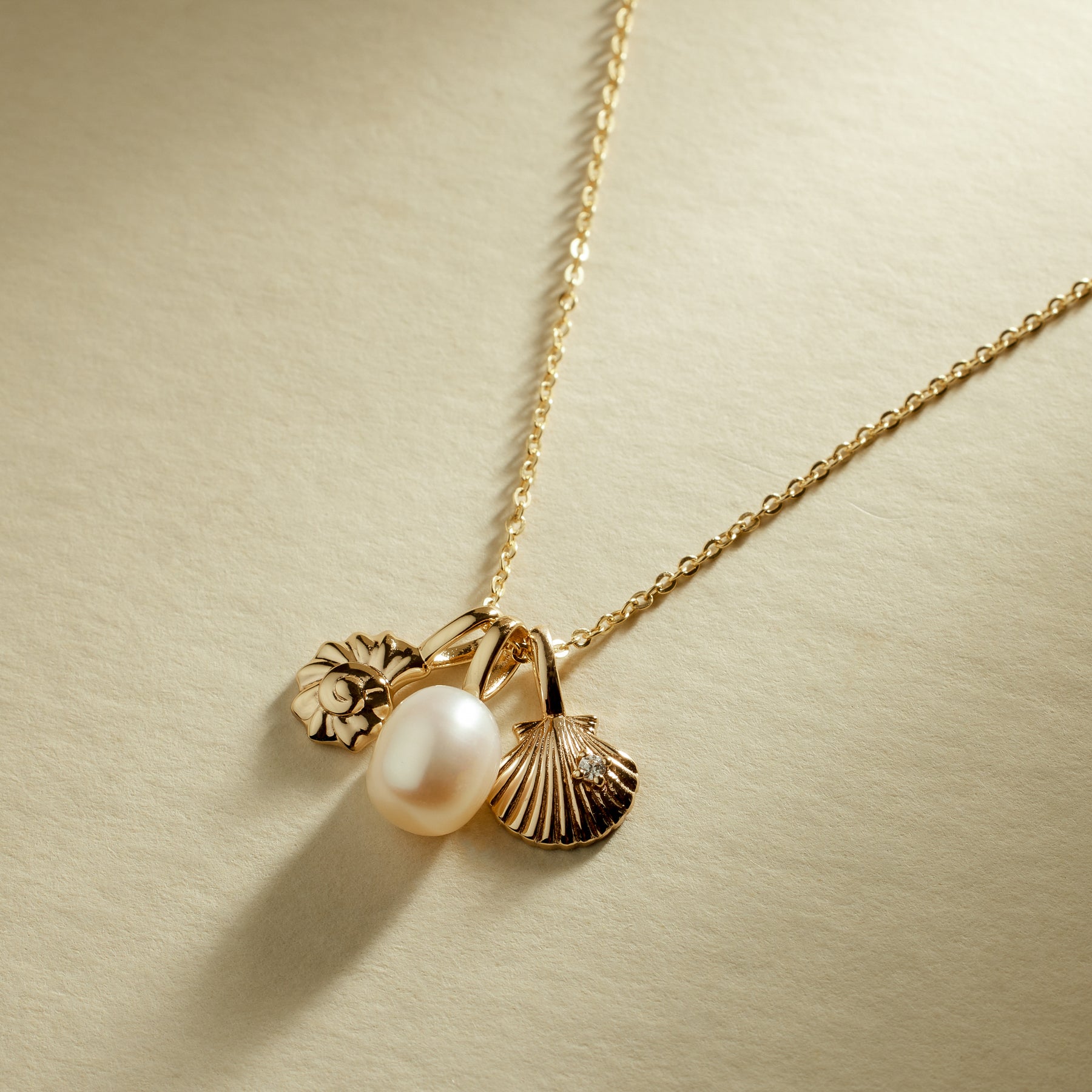 Coastal Charm Necklace Gold Vermeil Necklace