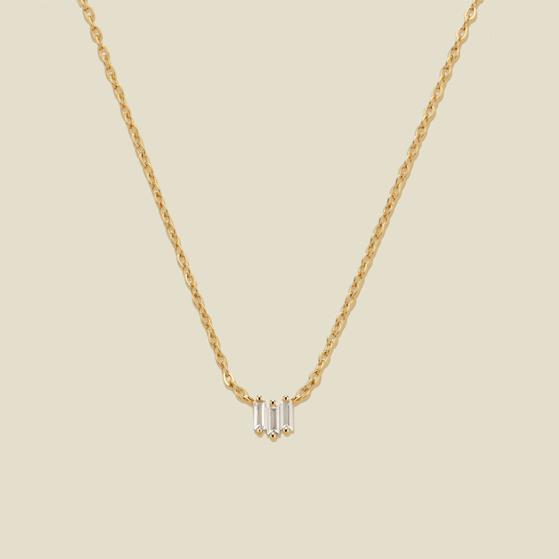 CZ Baguette Necklace | Final Sale Gold Vermeil Necklace