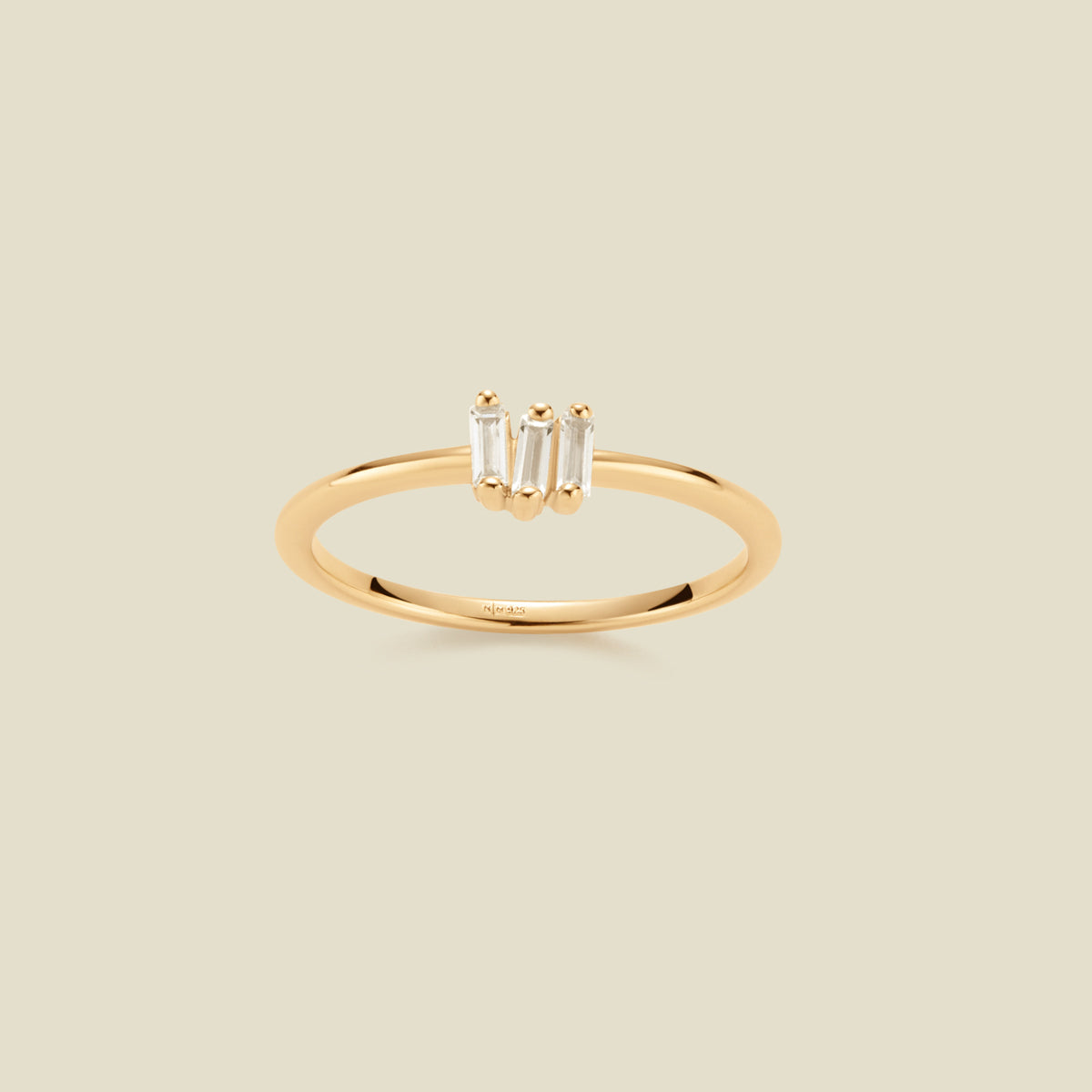 CZ Baguette Ring Gold Vermeil / 5 Ring