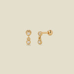 CZ Bezel Drop Stud Earrings | Final Sale