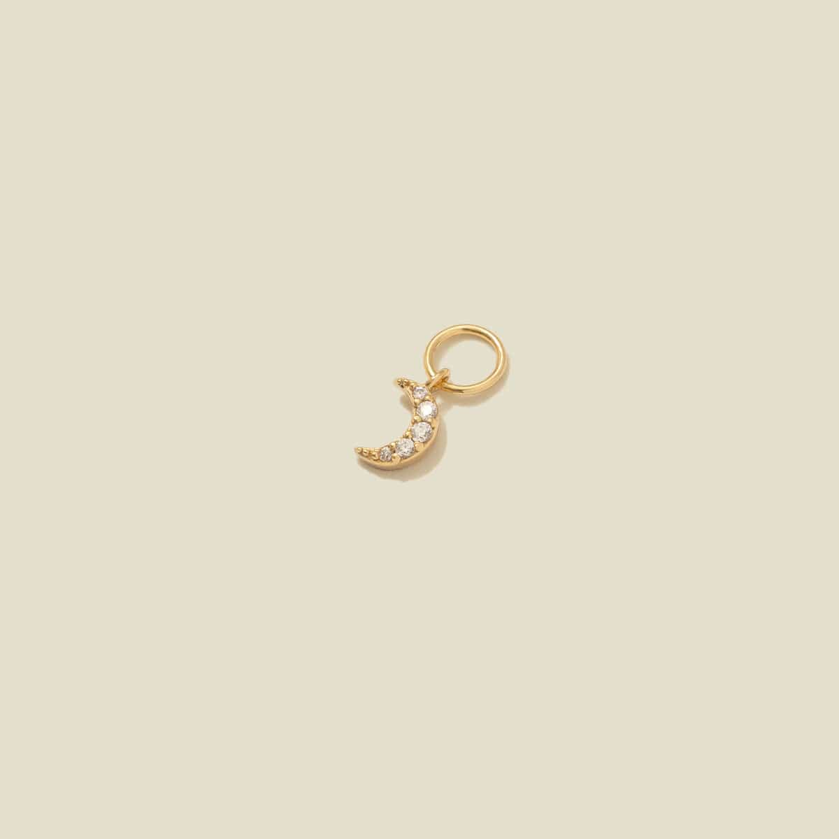 CZ Crescent Hoop Charm Gold Vermeil Add Ons