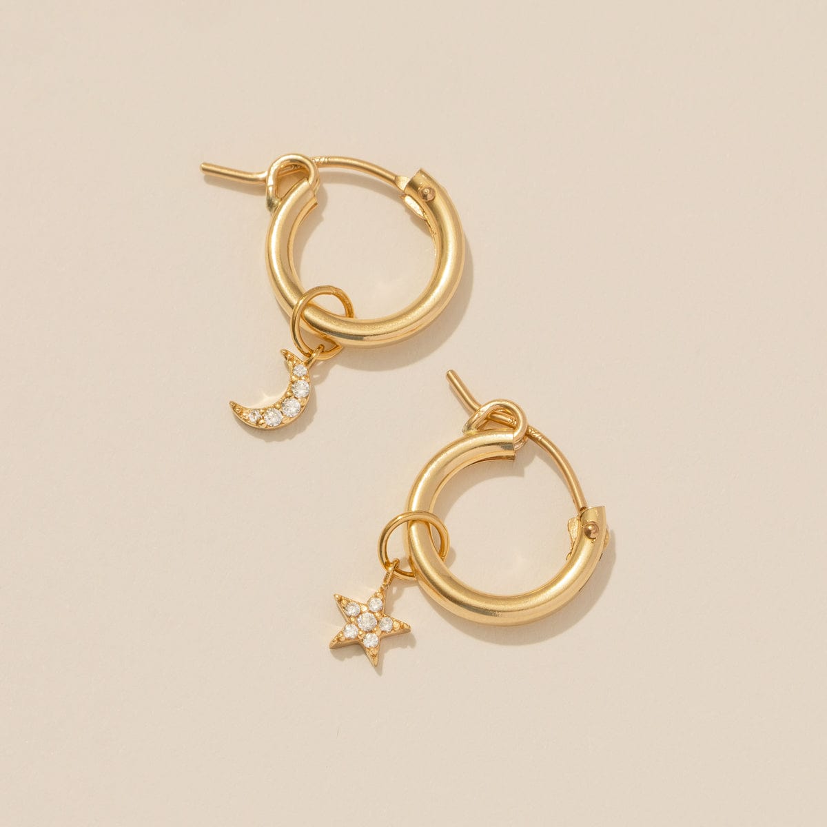 CZ Crescent Hoop Charm Gold Vermeil Add Ons