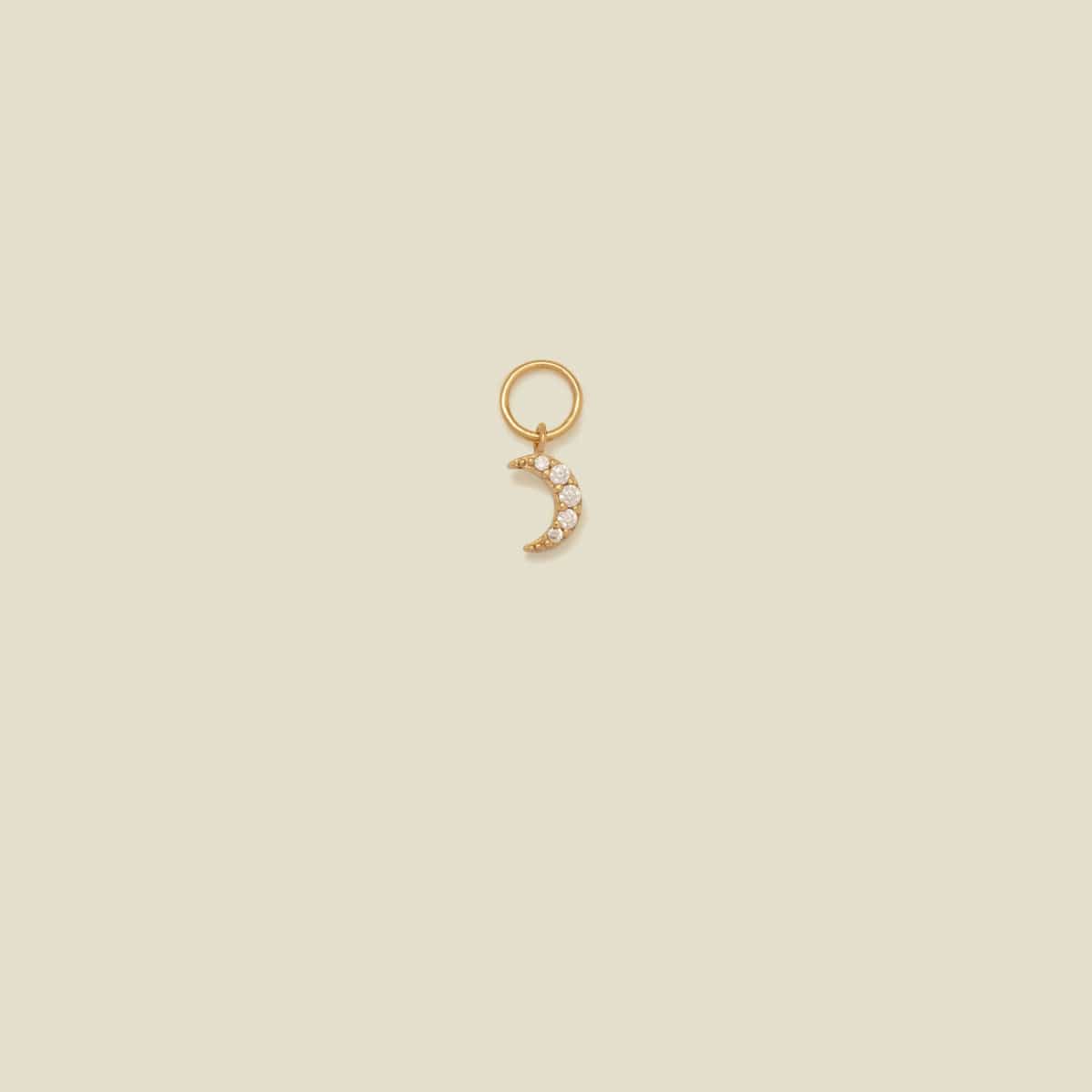 CZ Crescent Hoop Charm Gold Vermeil Add Ons