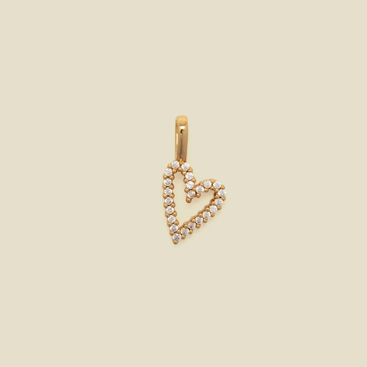 CZ Heart Charm Gold Vermeil Add Ons