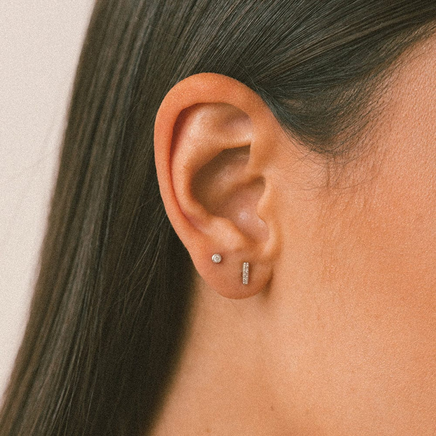 CZ Mini Bar Stud Earrings Lifestyle