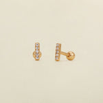 CZ Mini Bar Stud Earrings