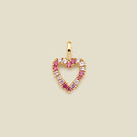 CZ Pink Pavé Heart Charm