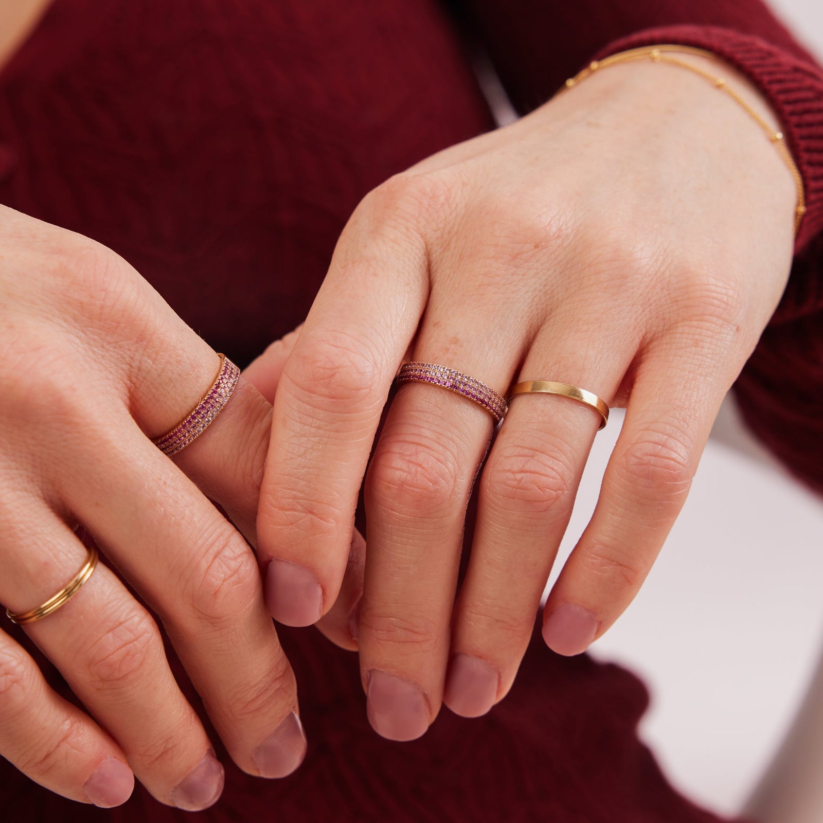 CZ Pink Pavé Ring Ring