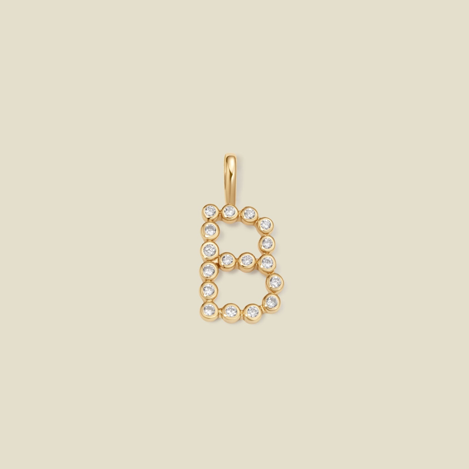 CZ Poppy Initial B Charm Gold Vermeil Add Ons