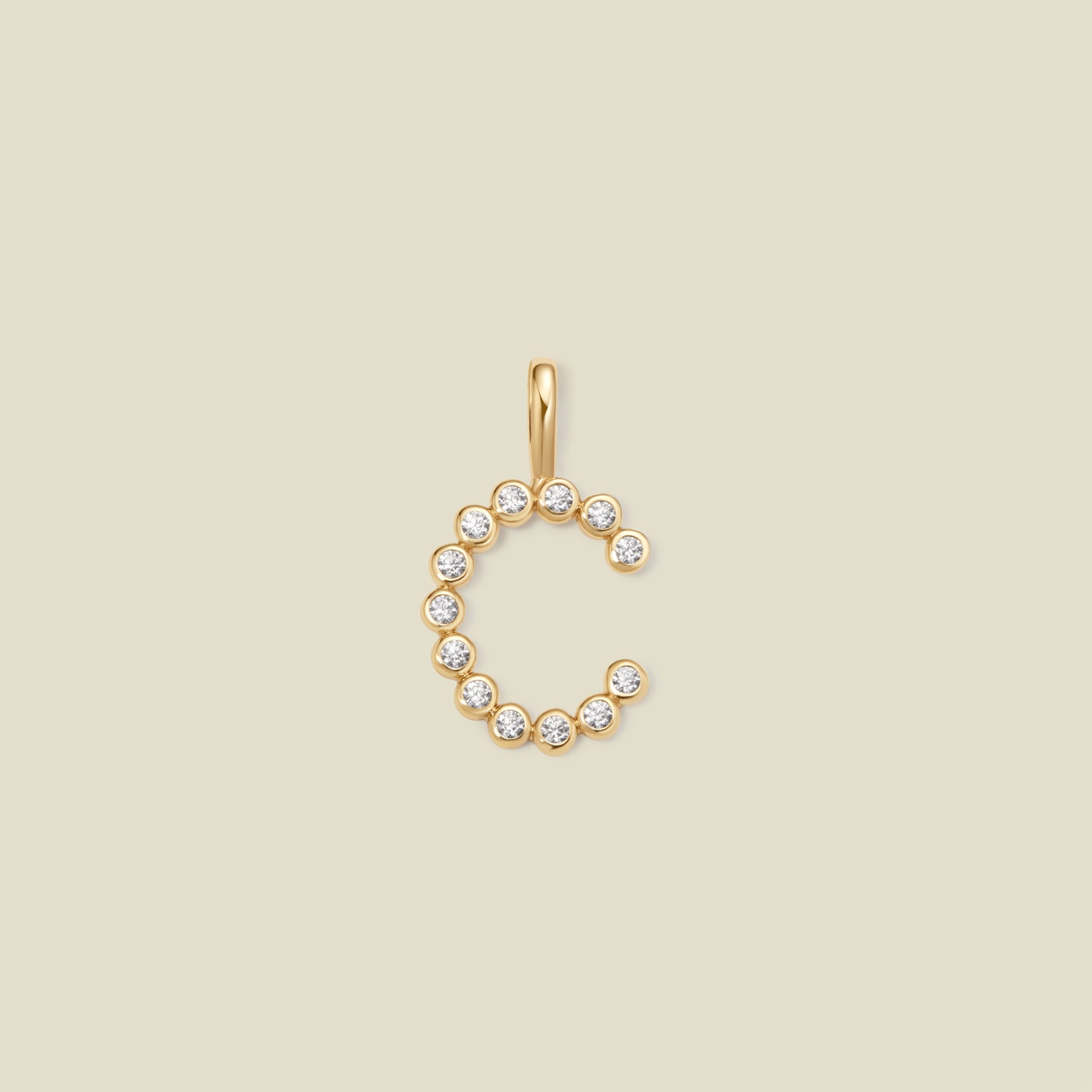 CZ Poppy Initial C Charm Gold Vermeil Add Ons