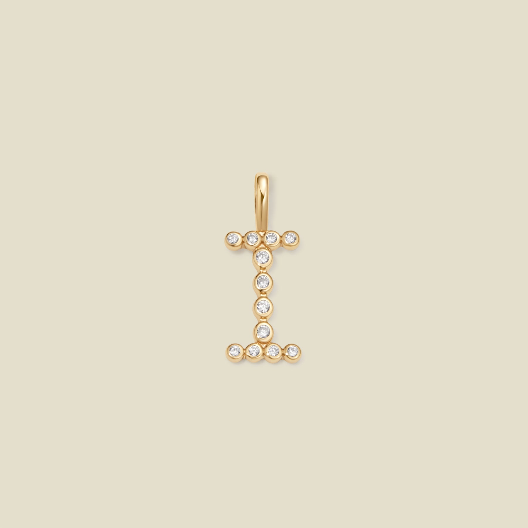 CZ Poppy Initial I Charm Gold Vermeil Add Ons