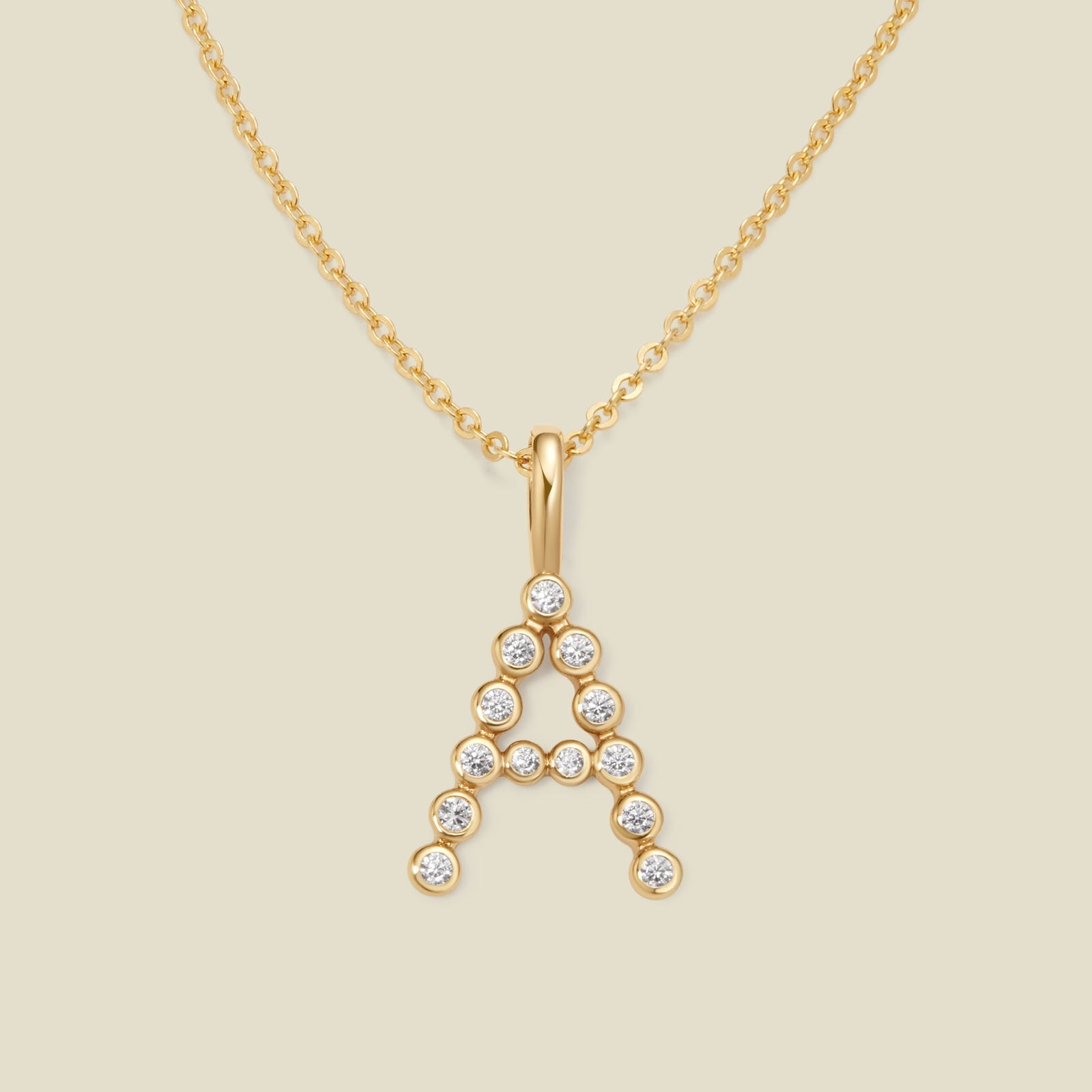 CZ Poppy Initial Necklace Gold Vermeil / 16"-18" / A Necklace