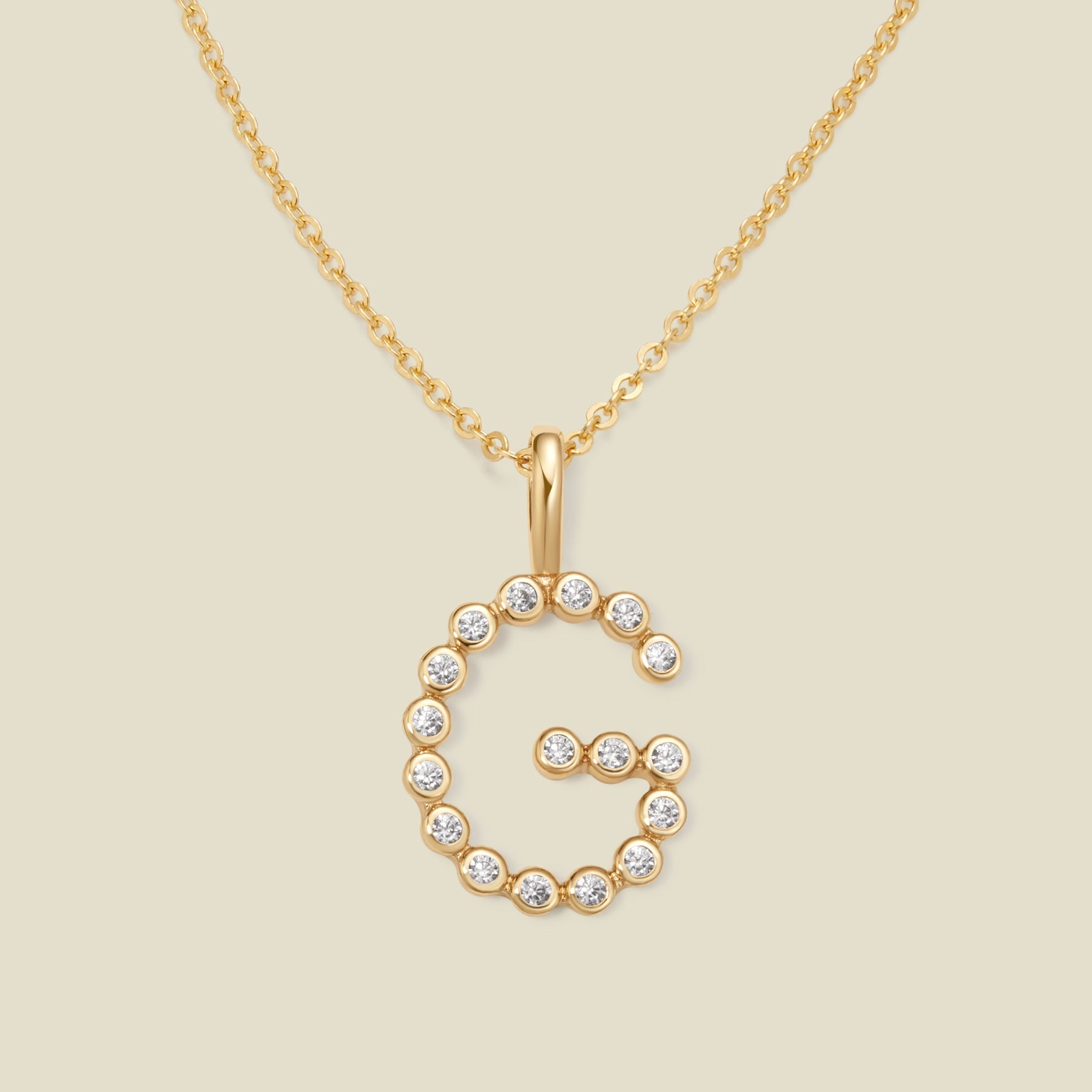 CZ Poppy Initial Necklace Gold Vermeil / 16"-18" / G Necklace