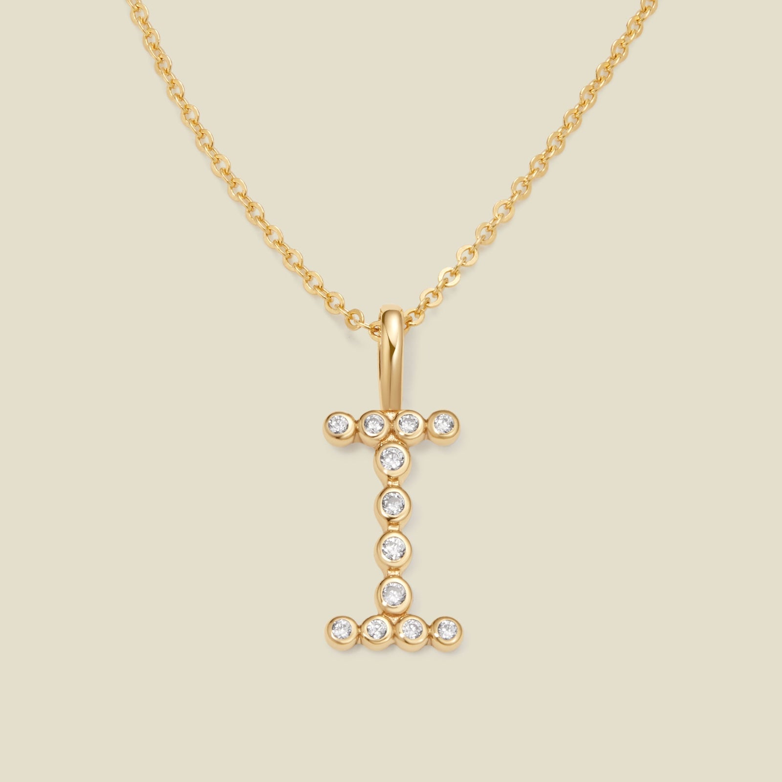 CZ Poppy Initial Necklace Gold Vermeil / 16"-18" / I Necklace