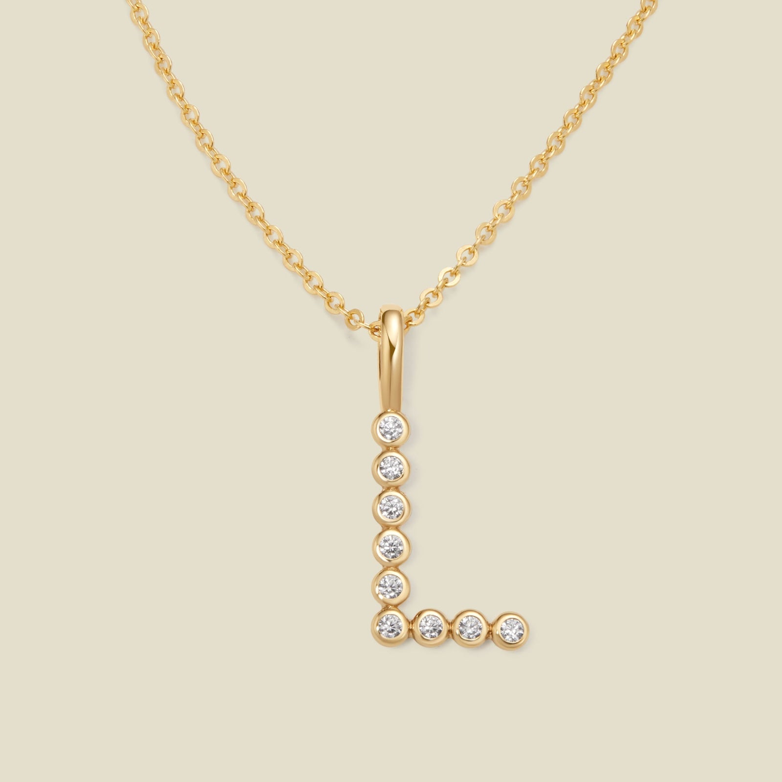 CZ Poppy Initial Necklace Gold Vermeil / 16"-18" / L Necklace